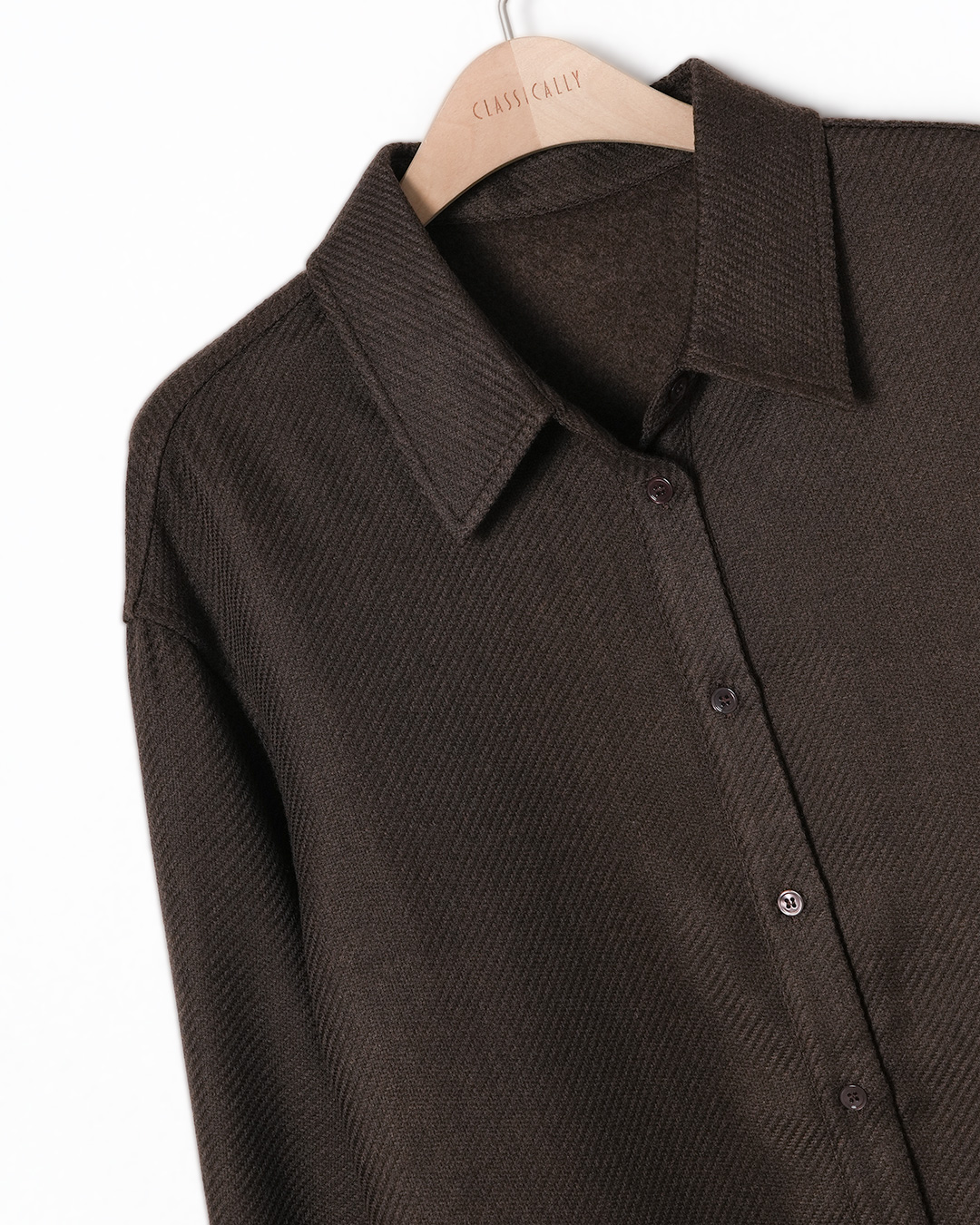 초콜릿 브라운 텍스처 셔츠 제품 사진 2