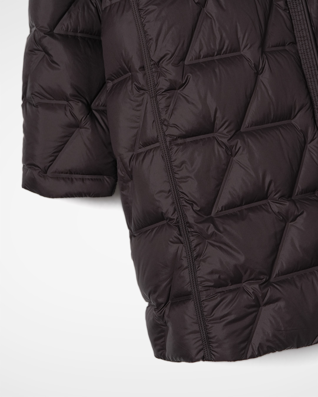 Mocha Hooded Goose Down Coat 제품 사진 4
