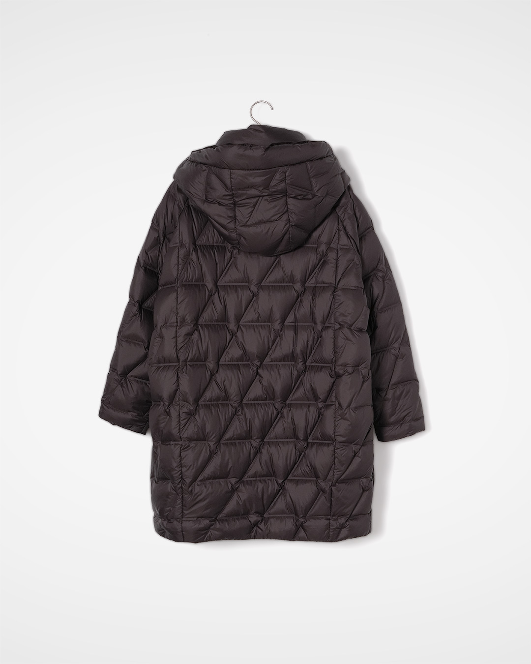 Mocha Hooded Goose Down Coat 제품 사진 5