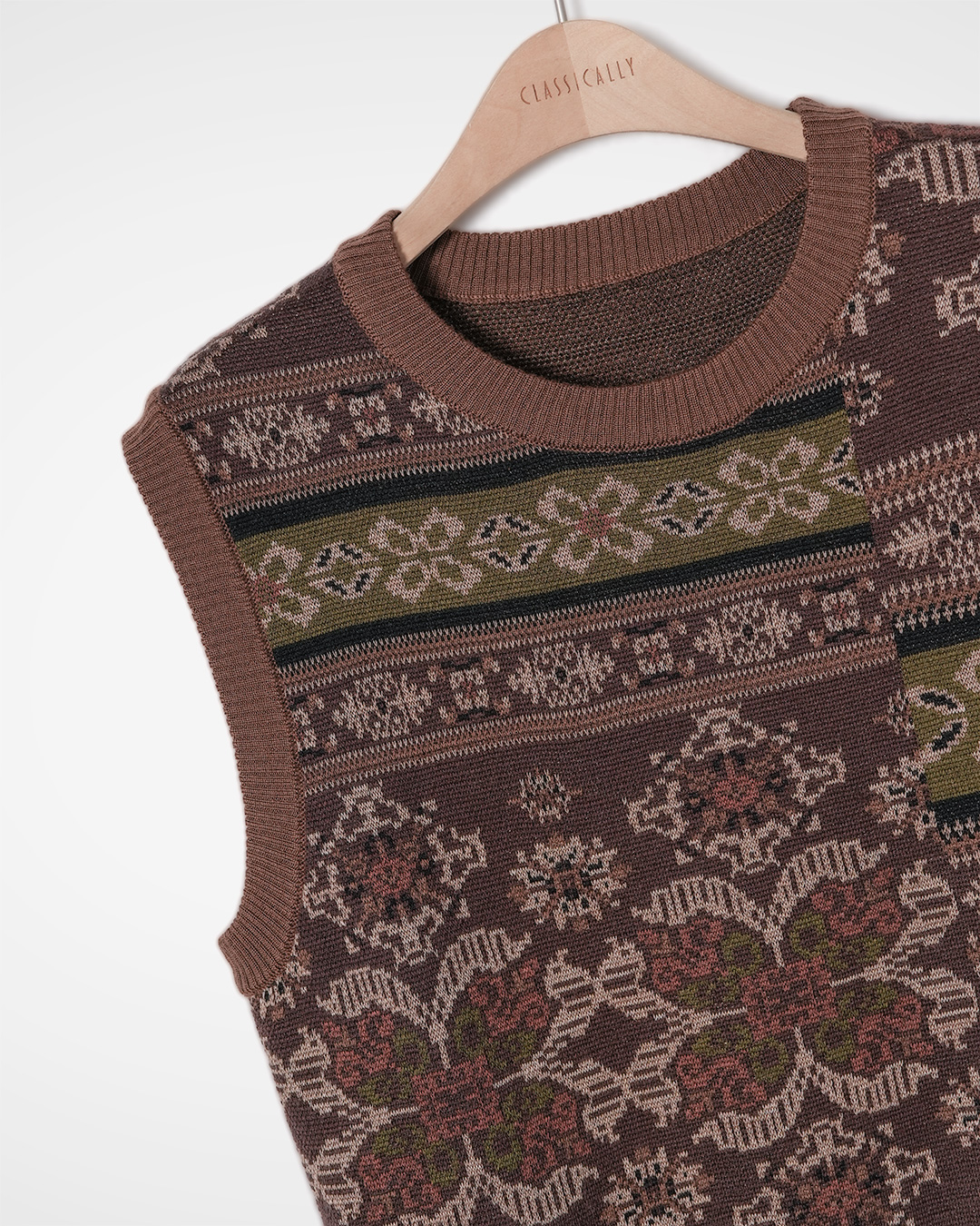 Vintage Jacquard Knit Vest 제품 사진 2