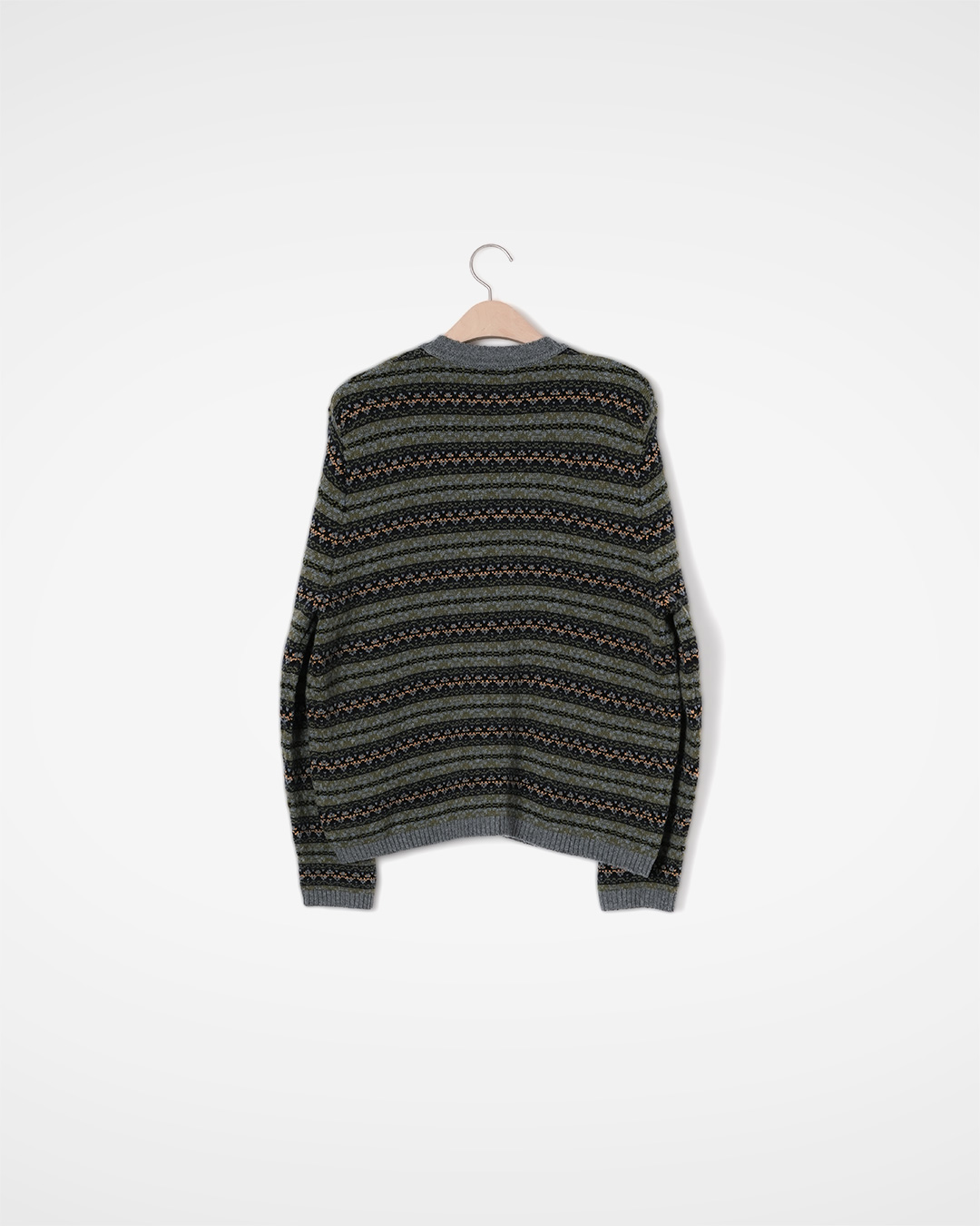 Patterned Round Neck Cardigan 제품 사진 5