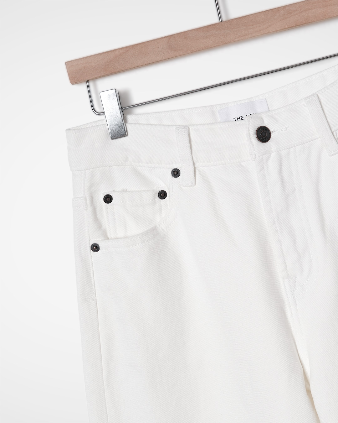 Pure White Long Straight Jeans 제품 사진 4