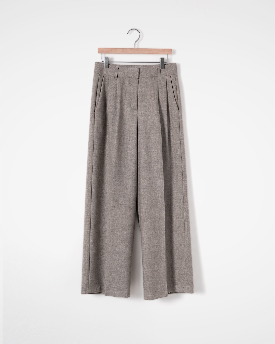 Wool Blend Double Pleat Wide Pants 상품 사진