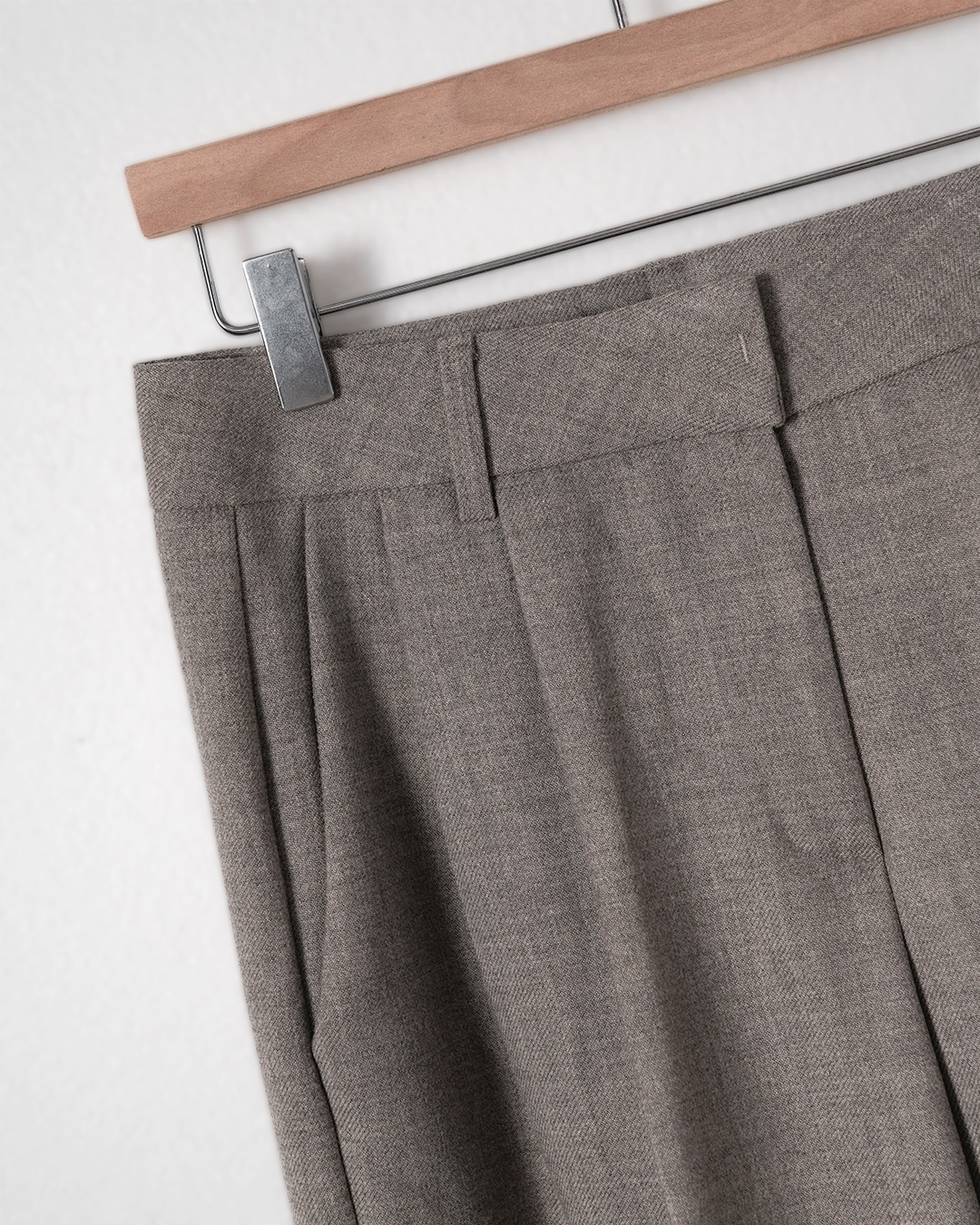 Wool Blend Double Pleat Wide Pants 상품 사진