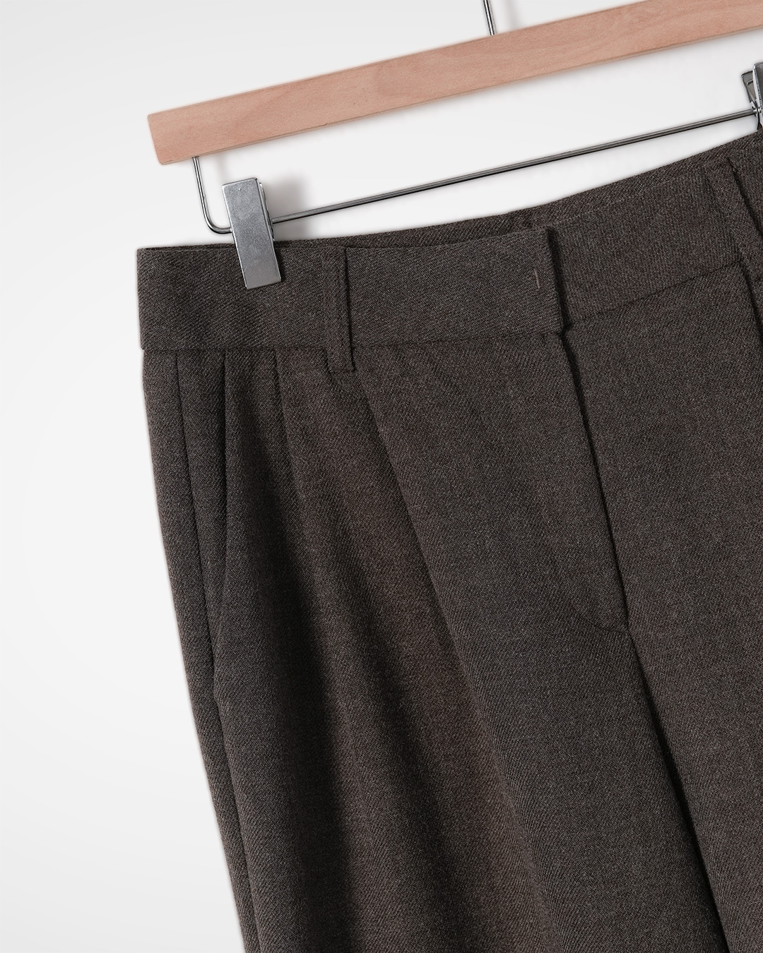 Wool Blend Double Pleat Wide Pants 상품 사진