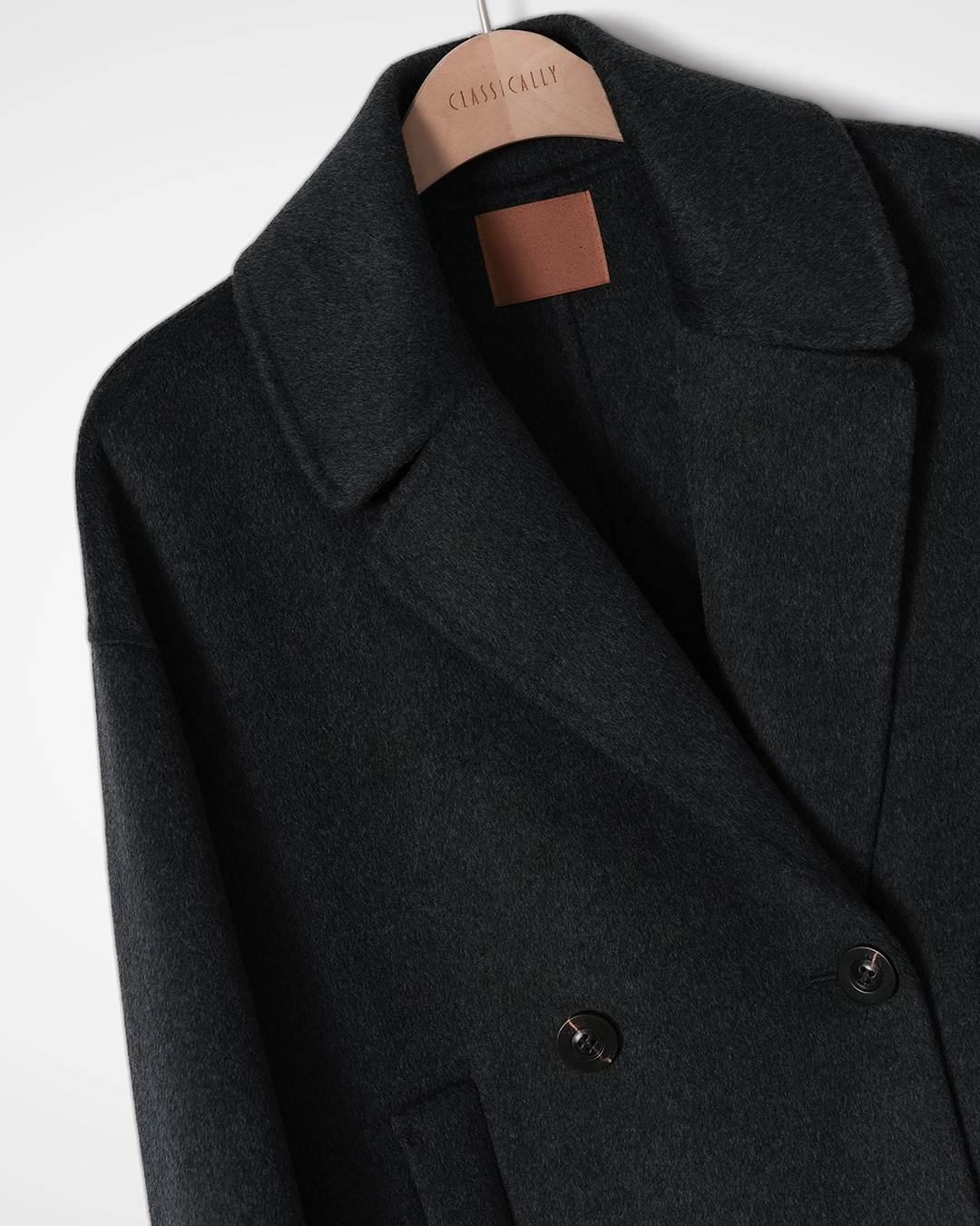 Cashmere Wool Double Breasted Coat 상품 사진