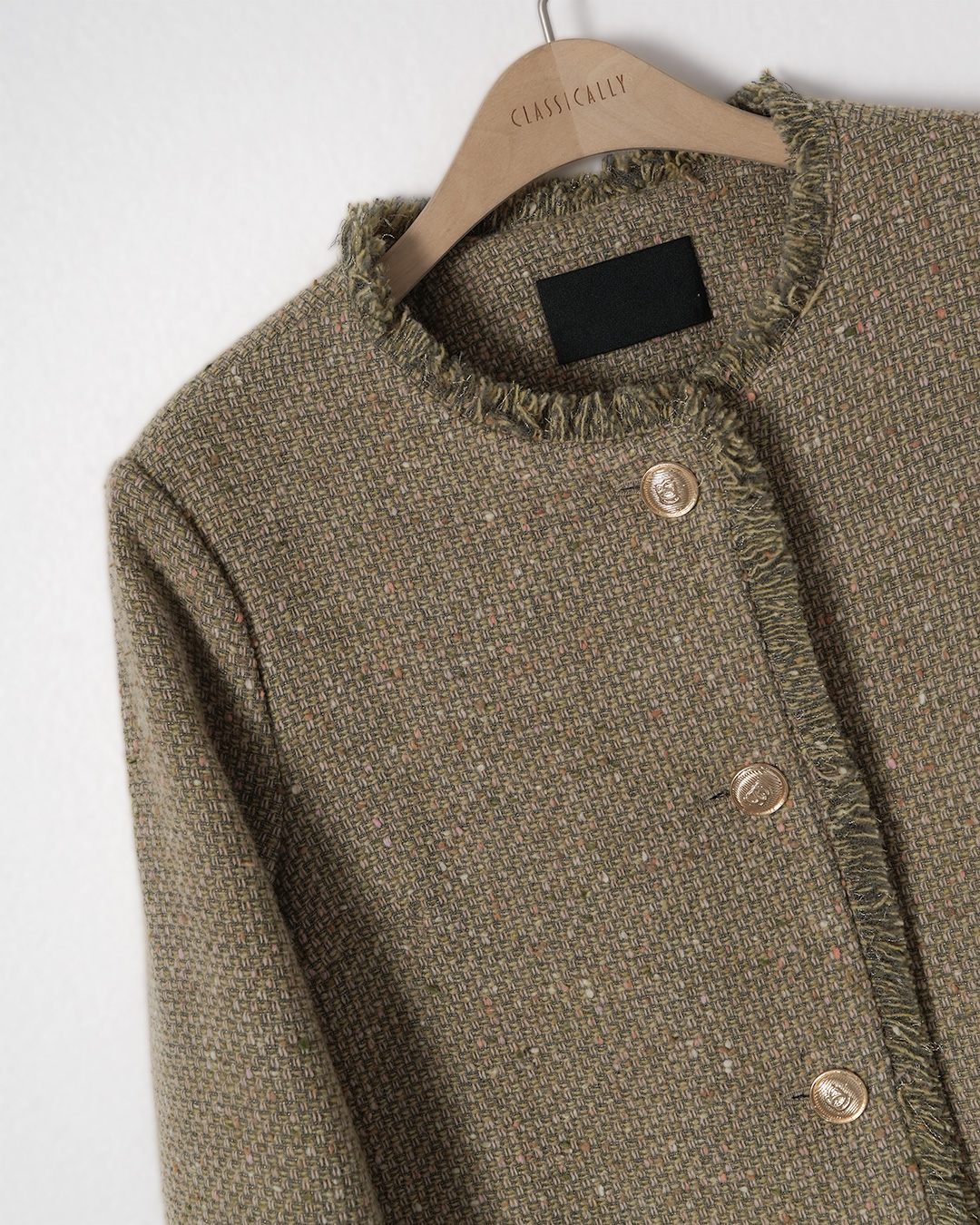 Wool Round Neck Tweed Jacket 상품 사진