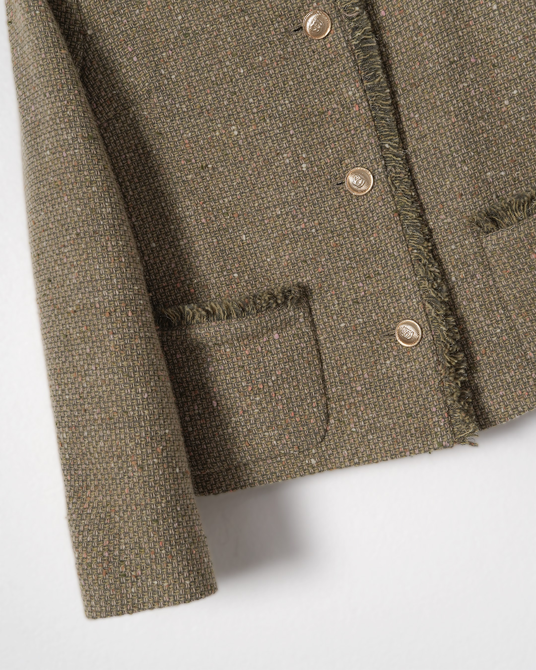 Wool Round Neck Tweed Jacket 상품 사진